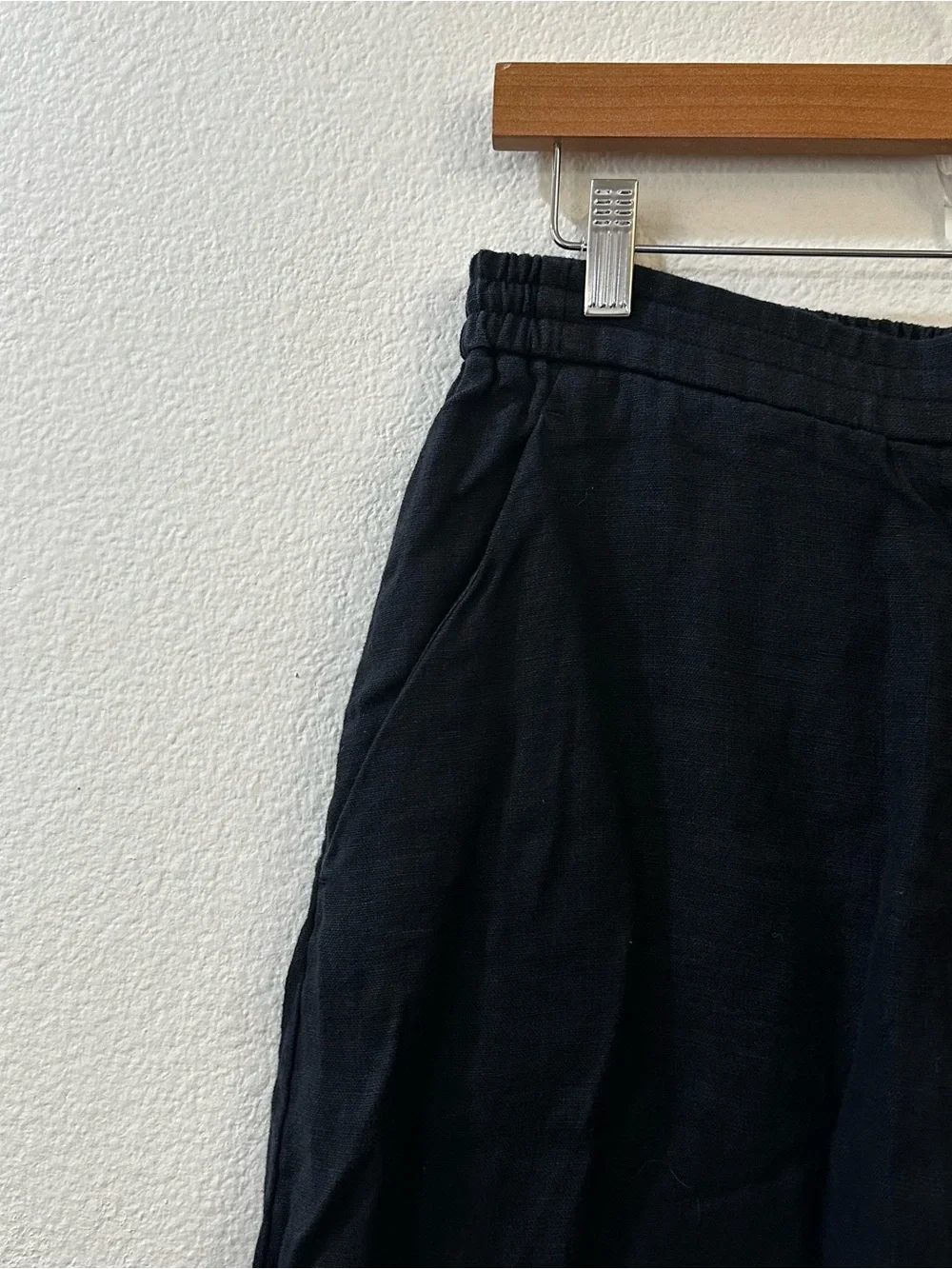 COS Navy Wide Leg Linen Culottes Pants Size 8 Cropped High Rise